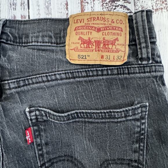 Levi’s 521 Slim Taper Jeans Men’s Tag 31x32 Gray Faded Stretch (Measures 29x27) - Picture 3 of 7